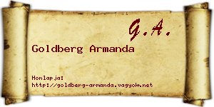 Goldberg Armanda névjegykártya